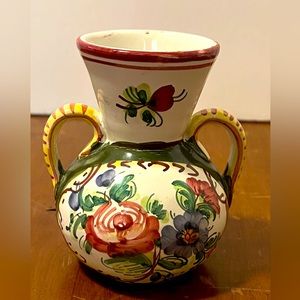 VTG Italian Handpainted Small Vase 4.5” Tall.
